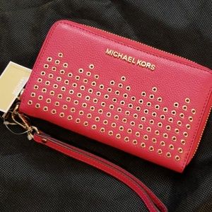 Michael Kors Hayes Red Phone Case wristlet wallet